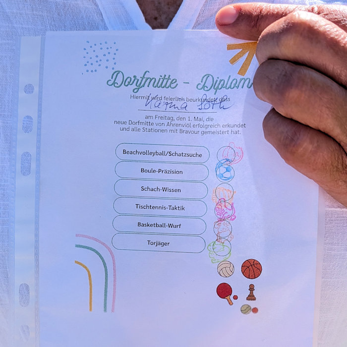 Ahrenviöl - Eröffnung der Dorfmitte 1. Mai 2026 - Dorfmitte-Diplom